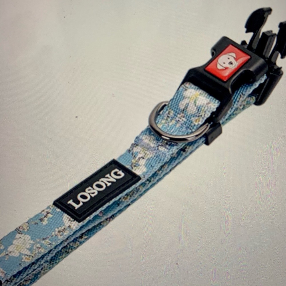 Losong Blue Floral Dog Collar